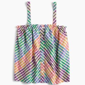 J. Crew || Button-Front Top || Rainbow Gingham